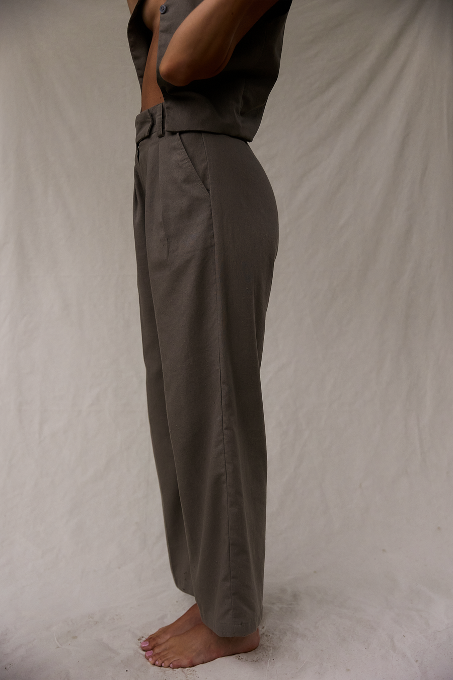 Women's linen & cotton grey trousers, Ryder Pant women's clothing sustainable, conscious