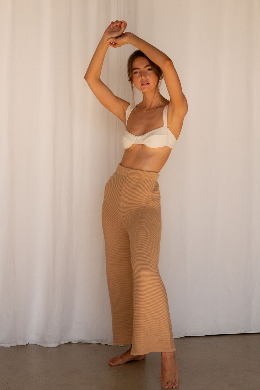 women's knitwear, beige, clothing, loungewear, pants, vintage inspired, sustainable