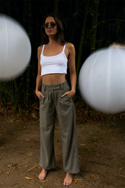 Women's linen & cotton grey trousers, Ryder Pant women's clothing sustainable, conscious